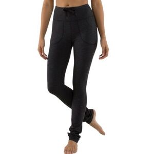 Lululemon Skinny Will Pant Charcoal Grey Drawstring High Rise Leggings Size 4